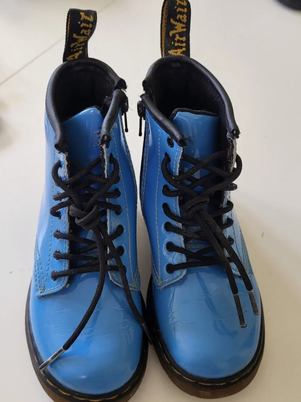 Dr Marten Kids Delaney 1460 Girls Boots Blue Size 10 Great Condition Rugged